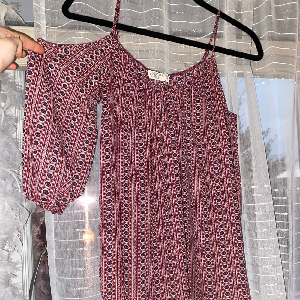 Cold shoulder 3/4 sleeve blouse